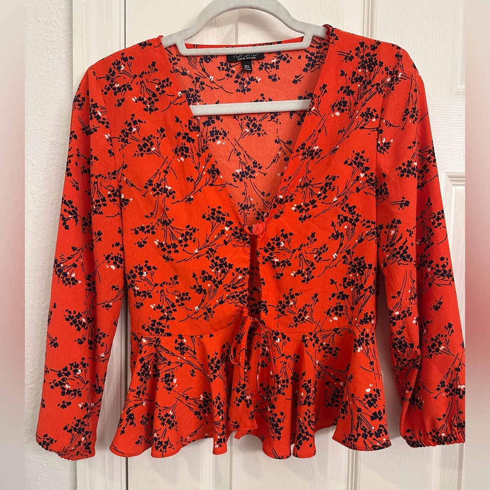 Zara tie front blouse